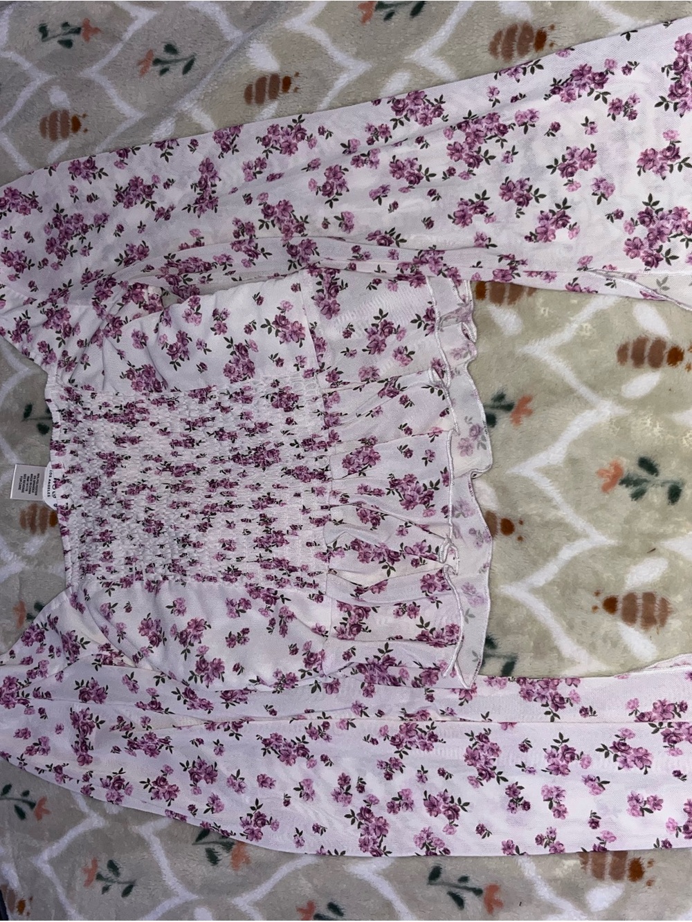 Pink Floral Ruffle Peplum Top - Picture 2 of 2